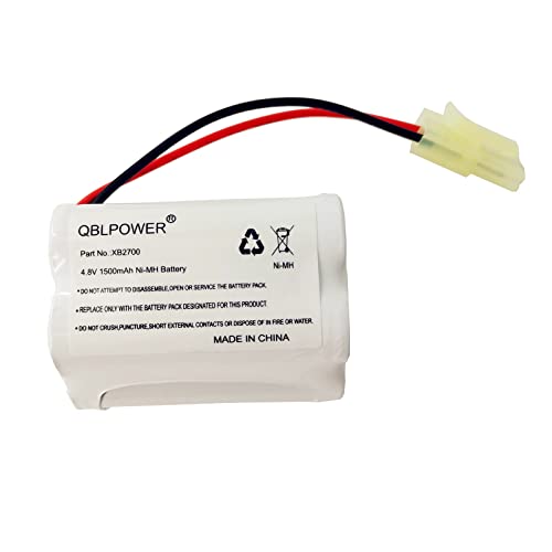 QBLPOWER XB2700 V2700 V2700Z V2930 VAC-XB2700 Battery Replacement Ni-Mh 4.8V 1500mAh Compatible with Euro Pro Shark Vacuum Carpet and Carpet Sweeper(1 Pack)