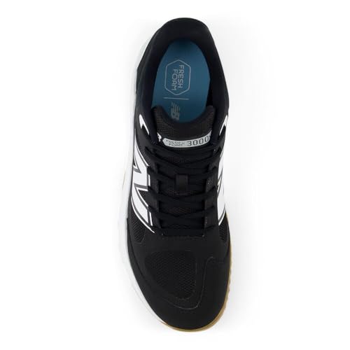New Balance New Balance Men's Fresh Foam 3000 V7 Turf-Trainer Baseball Shoe, Black/White, 10 M