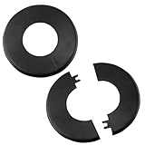 bociloy Wall Split Flange 51mm/2'Diameter, ABS Round Self-Adhesive Escutcheon Plate, Wall Hole Decoration Cover, Water Pipe Plate Cover, Black, 2PCS