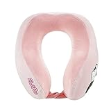 MINISO We Bare Bears Travesseiro de viagem infantil, travesseiro de pescoço de espuma viscoelástica 100% pura, travesseiro de suporte de pescoço de voo para viajar, dormir, cochilar