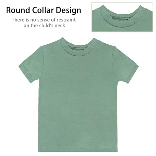 GUISBY Rayon Made from Bamboo Baby Toddler Kids Short Sleeve Top and Shorts Sets Pajamas for Boy Girl4