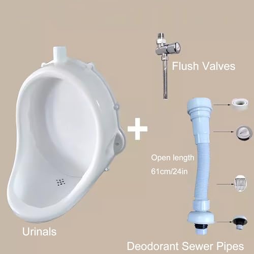 Urinal sin agua con manguera y válvula de descarga, urinales plásticos para exteriores, inodoro portátil para garaje o exterior, montaje en pared para hombres miniatura 4