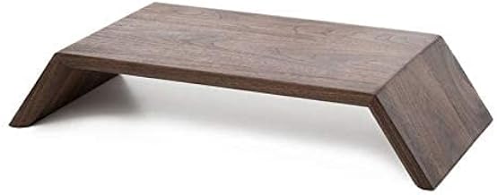 Wooden Monitor Stand Riser for Desk Organizer, Tables, Office, Home, Studio, Study Table, Computer, Desktop Gaming, Laptop Made of Solid Sheesham Wood (Design-3, Walnut)