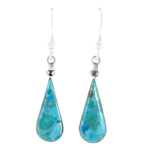 Turquoise Earrings 925 Sterling Silver & Genuine Gemstone