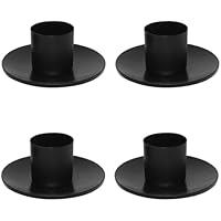 4 Piezas Candelabros Negros de Hierro Vintage - Portavelas Retro