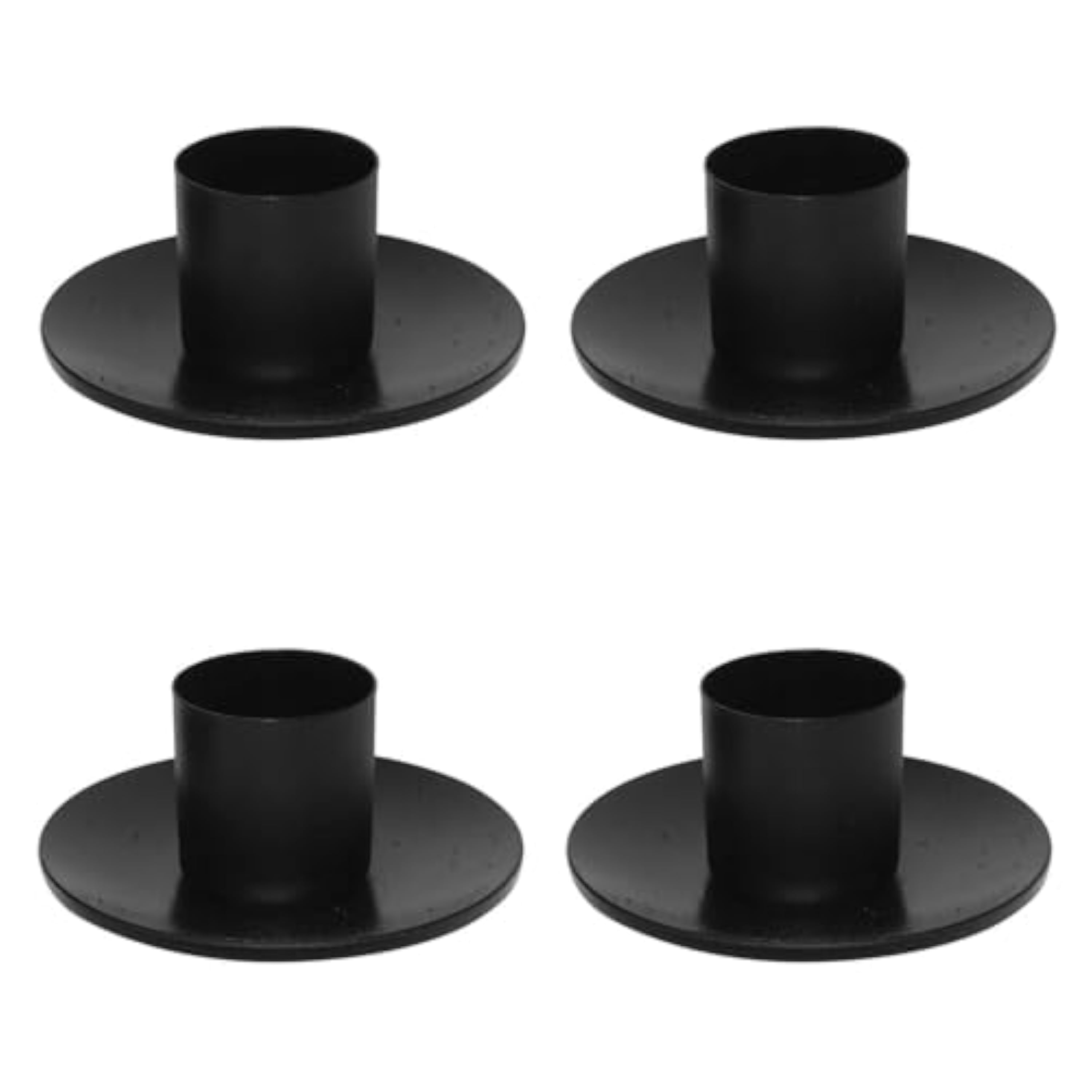 4 Piezas Candelabros Negros de Hierro Vintage - Portavelas Retro para Bodas, Navidad y Fiestas | Soporte para Velas Cónicas | Decoración de Mesa y Hogar
