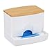 Produktbild Relaxdays Wattestäbchen Aufbewahrung, Acryl, Bambus, Kosmetik Box mit Deckel, kleiner Ohrstäbchen Spender, weiß/natur