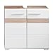 trendteam smart living Badezimmer Waschbeckenunterschrank Unterschrank Set One, 60 x 56 x 34 cm in Korpus Eiche San Remo Hell (Nb.)