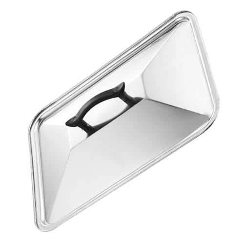 TOPPERFUN Tapa de Olla de Acero Inoxidable Antisalpicaduras 35x26 Cm Cubierta para Cocina y Restaurante, Protector de Grasa y Vapor para Utensilios de Cocina, Tapa Metálica Rectangular