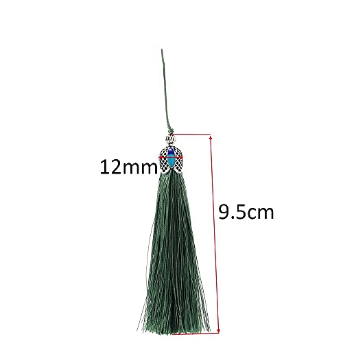 Borlas pequeñas de algodón rosa de 3.9 in para bisutería DIY, 6 unidades 2