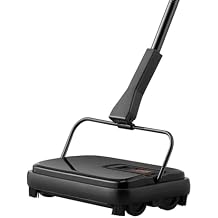 Carpet Sweeper, 7.87 in Sweeping Paths, Floor Sweeper Manual Non Electric, 300 ml Dustbin Capacity with Comb for Home Office Rugs Hardwood Surfaces Wood Floors Laminate, Cleans Dust Pet Hair