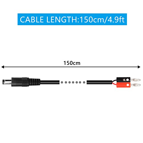 Cable conector DC 5.5x2.1mm a Banana Plug 4mm 4.9FT 2 unidades miniatura 6