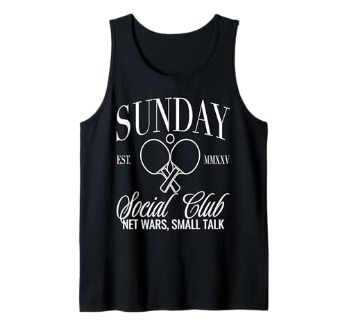 Sunday Club   Red de Tenis de Mesa, diseño de Charla pequeña Camiseta sin Mangas