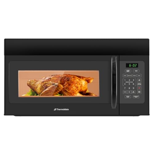 Image of 30" Over the Range Microwave Oven, ThermoMate 1.7 Cu. Ft. Capacity Microwave Over the Stove with One Touch, 1000 Cooking Watts, 300 CFM, 10 Power Levels, LED Lighting, Black