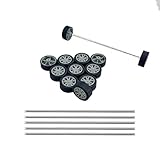 12PCS Small Toy Wheels Toy Car Tire Wheel with Metal Shaft Axles for RC Car Truck Robot DIY Model Toy Building Parts (Style 1)