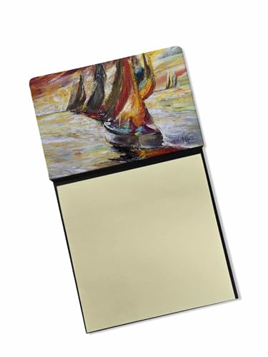 Caroline's Treasures Red Sails Sailboat Sticky Note Holder, 3.25 by 5.5", Multicolor