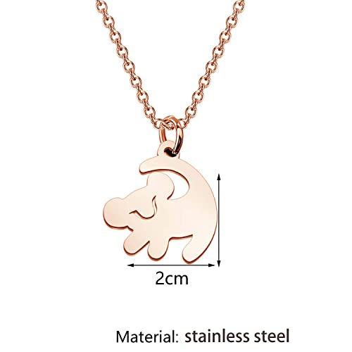 FOTAP Lion Necklace Girl Pendant NecklaceValentine's Jewelry2