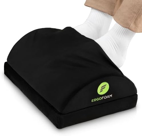 ErgoFoam Foot Rest for Under Desk at Work with Warm Feet Pocket -...
