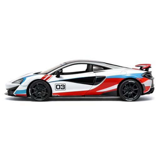 Image of Wizplex RMZ Hobby McLaren 600LT Die-Cast Car 1:32 Scale Model Vehicle Pull Back Toy Sports Car for Boys Collectors