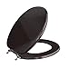 Comfort Seats C1B1R18CH Designer Solid Wood Toilet Seat with PVD Chrome Hinges, Round, Dark Brown