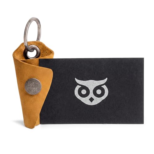 Image of Hide & Drink Full Grain Leather Wrap Keychain, Organizer Snap Closure, Key Ring Cover, Silencer Sleeve Key Holder for Men