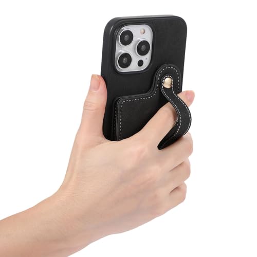 Étui de téléphone en cuir avec dragonne pour iPhone 11 Pro marron antichoc - 6