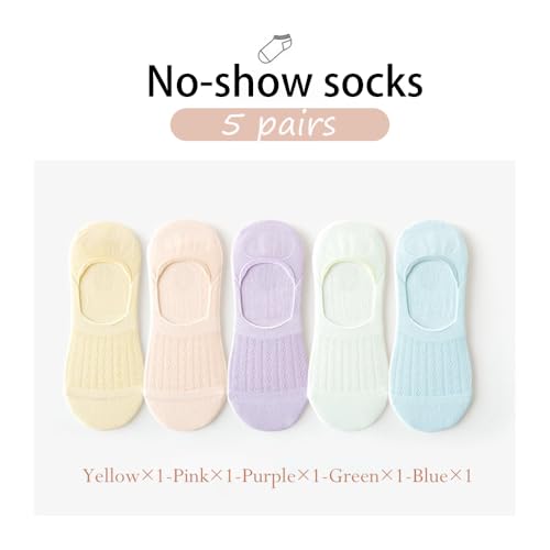 Image of Women's No Show Socks Colorful stripes Ankle Socks for Women, Low Cut Socks Short Cotton Socks