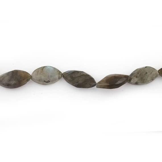 Labradorite rare perles facettées marquise haut de gamme pour joaillerie artisanale