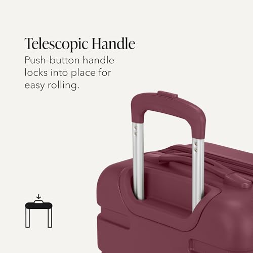 Image of SWISSGEAR Signature Hardside Expandable Carry-On Spinner Luggage, ABS Construction, TSA-Friendly Lock, and Built-In Cupholder, Merlot, 19-Inch