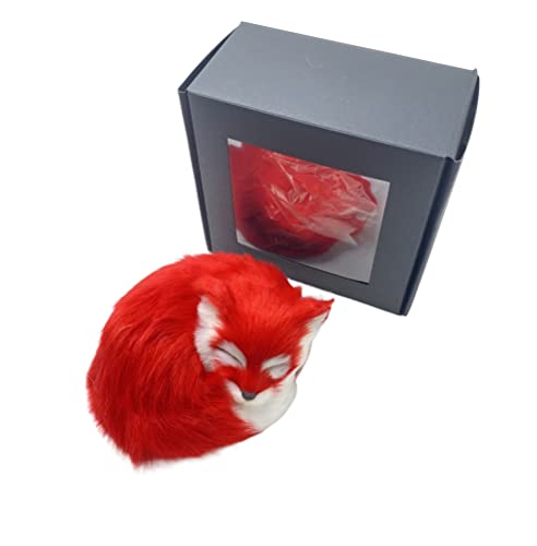 Dzyuzk Simulation Fox Toy Children's Simulation Fox Cute Realistic Sleep Fox Plush Doll Red Fox Plush Toy (Red) #TOP6