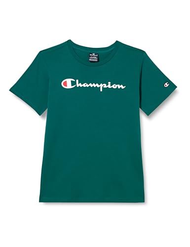 Champion Legacy Icons B-S/S Crewneck Camiseta, Verde Bosque, 9-10 Años para Niños