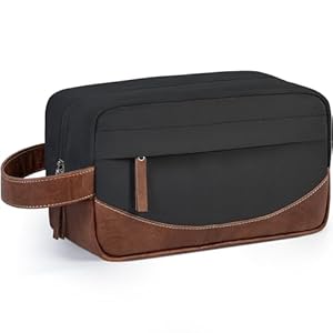 Travel Toiletry Bag for Men, Hanging Toiletry Organizer, Water Resistant Shaving Kit with Large Capacity for Travel Accessories (Black, Medium)