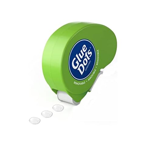 Glue Dots, Removable Dots Dot N' Go Dispenser, Double-Sided, 3/8", .38 Inch, 200 Dots, DIY Craft Glue Tape, Sticky Adhesive Glue Points, Liquid Glue Alternative, Clear Cover