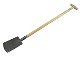 Dewit Perennial Spade – Long Handle | Compact Garden Digging Tool | T-Handle | Tempered Boron Steel Blade | Ash Wood | 38" Length