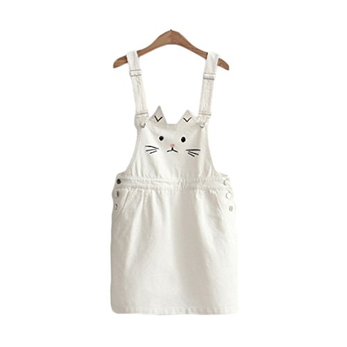Aza Boutique Girl's Cute 2018 Cat Face Overall Dress/Tee