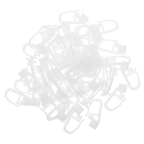 Mikikit 50pcs Plastic Curtain Track Roller Hooks for Ceiling Mounted Curtains Smooth and Quiet Sliding Gliders Easy Installation Versatile Compatibility Stable Design for Drapery