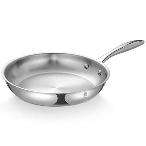 RD ROYDX 20,3 cm Edelstahl-Bratpfanne, dreilagiges Kochgeschirr, Bratpfanne zum Kochen, spülmaschinenfest Cover