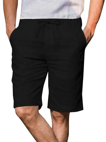 Image of Vogaan Men's Multi Color Linen Cotton Shorts | Regular Fit Casual Summer Shorts with 3 Pockets