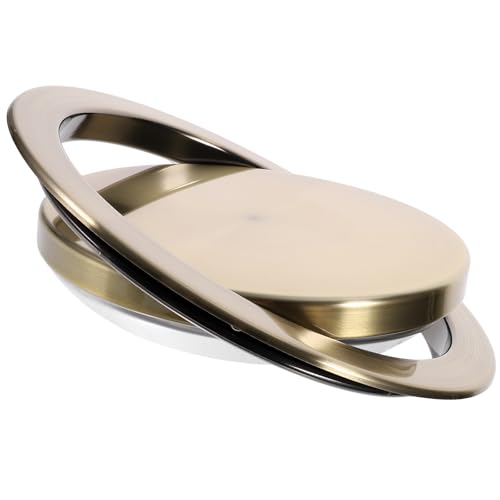 HEALSOPTHY Tapa Abatible Redonda de Acero Inoxidable para Cubo de Basura Empotrado de Cocina Cubierta de Encimera Integrada Ojal Diseño para Uso Doméstico en Baño y Oficina Tapa