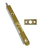 QCAA Flush Bolt, 7', Brass Plated, Solid Brass Face Plate, 1 Pack