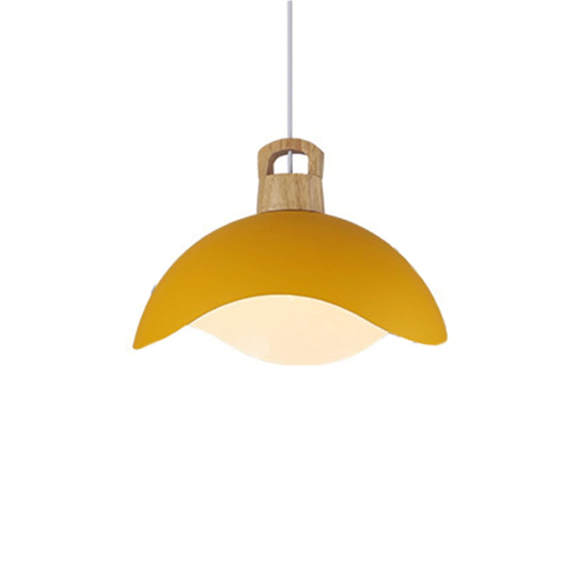 YGZPALH Modern Kids Room Pendant Lights, Nordic Macaron Lamp Shade Oak Metal Lamp Fixture Minimalist Aluminum Chandeliers for Bedroom Metal Hanging Lamp for Living Room Restaurant Hallway Foyer