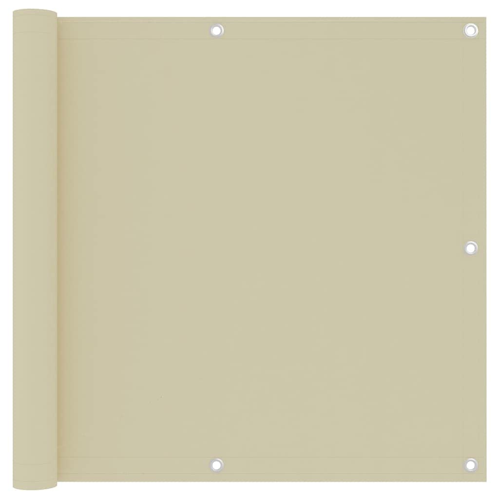 vidaXL Balcony Screen Balcony PrIvacy Protective Fence Garden Outdoor Screen Wall Privacy Fencing Panel Cream 90x500 cm Oxford Fabric — image 1