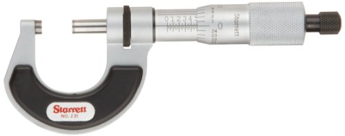 Micrómetro de precisión Starrett T231 X RL, rango 0-1" para taller mecánico