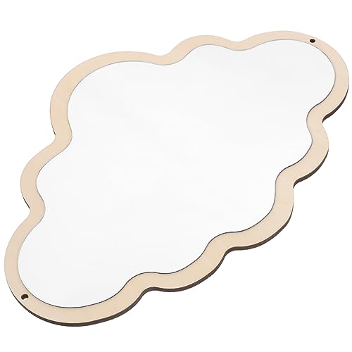VALICLUD Nordic Style Wooden Mirror Detachable Design for Easy Storage Non Slip Base for Nursery Decor Makeup and Dress Up