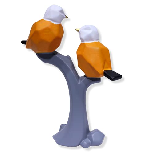 Image of AUGEN Polyresin Birds Orange Idol Statue Showpiece for Home Decor Decoration and Gifting (1 Piece, 9816B)