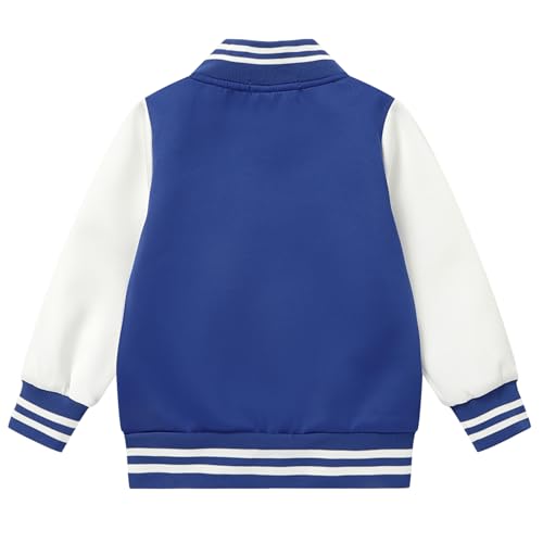 Image of LittleSpring Boys Girls Varsity Baseball Jacket Zip Up Bomber Jacket Thin 2-10Years