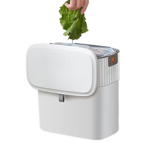 Cubo de basura colgante con tapa | Cubo de basura colgante con tapa | Cubo compost cocina bajo fregadero, para casa, dormitorio, bajo escritorio, cocina, baño, armario