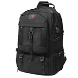 [GUREITOJP] 大容量ザック リュックサック 迷彩 黒 無地 登山バッグ バックパック 靴独立収納 容量扩張 撥水 リュックデイザック シンプル 丈夫 パソコン収納 旅行 アウトドア 山登り 50L 60L 80L