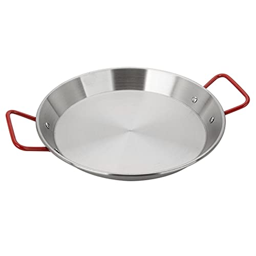 Cacerola de acero inoxidable española para mariscos, arrocera, paellera, doble oreja, queso, cacerola, pollo frito, plato para freír (color: 40 cm) (26 cm)
