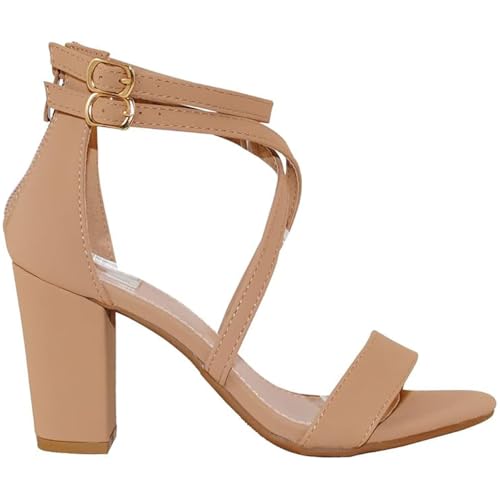 Image of Women's Chunky Heel Ankle Strap Sandals